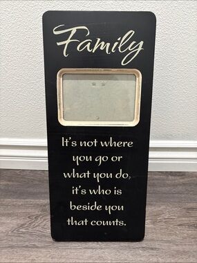 Family Wall Photo Frame Sign - Black